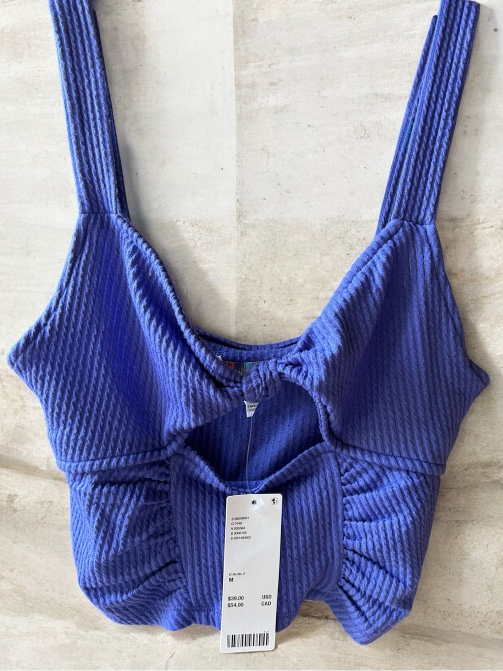 Urban Outfitters Out From Under Ribbed Front Cutout Crop Top